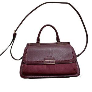 NWOT CELINE DION PLUM BURUGNDY OPUS FAUX LEATHER SUEDE HAND BAG - OS
